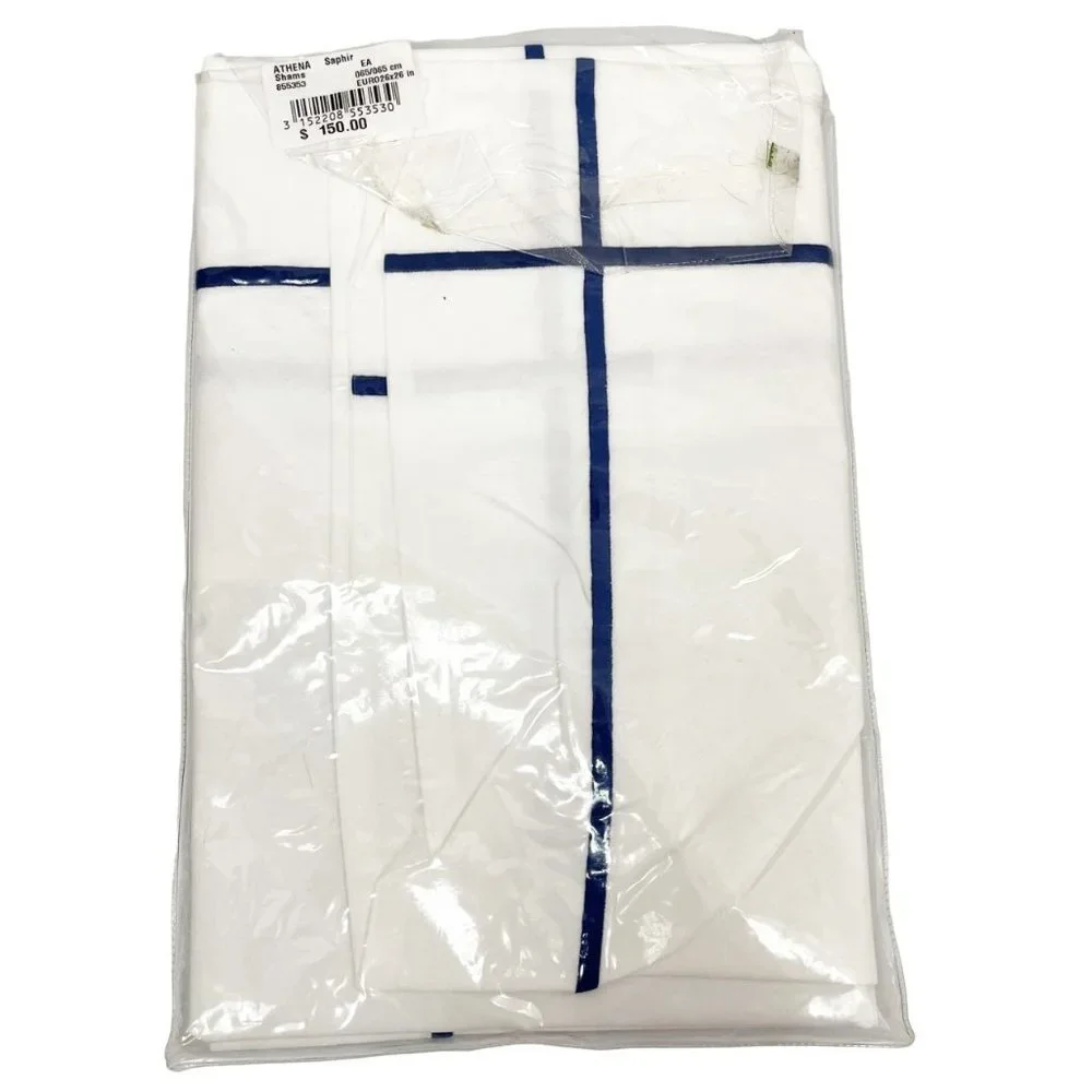 NEW Yves‎ Delmore Athena Saphir European Sham 26x26 $150 Retail